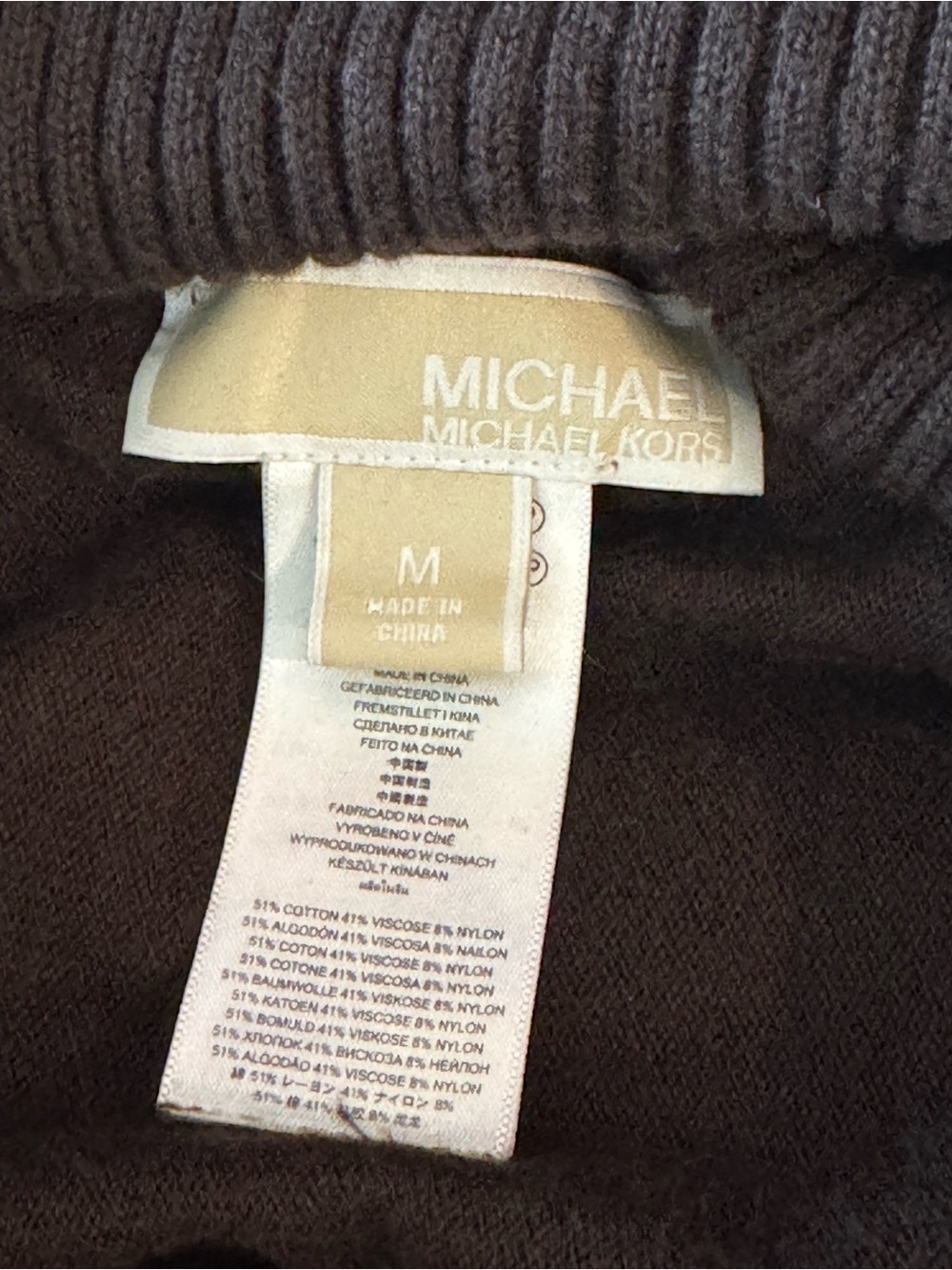 Michael Kors Brown Cowl-Neck Fringe Poncho, Soft Cozy - Picture 10 of 15